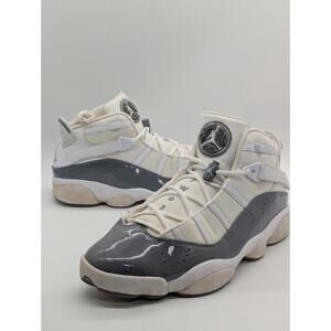NIKE Air Jordan 6 Rings White Cool Gray Sneakers 322992-121 Mens Size 13 - Flaws